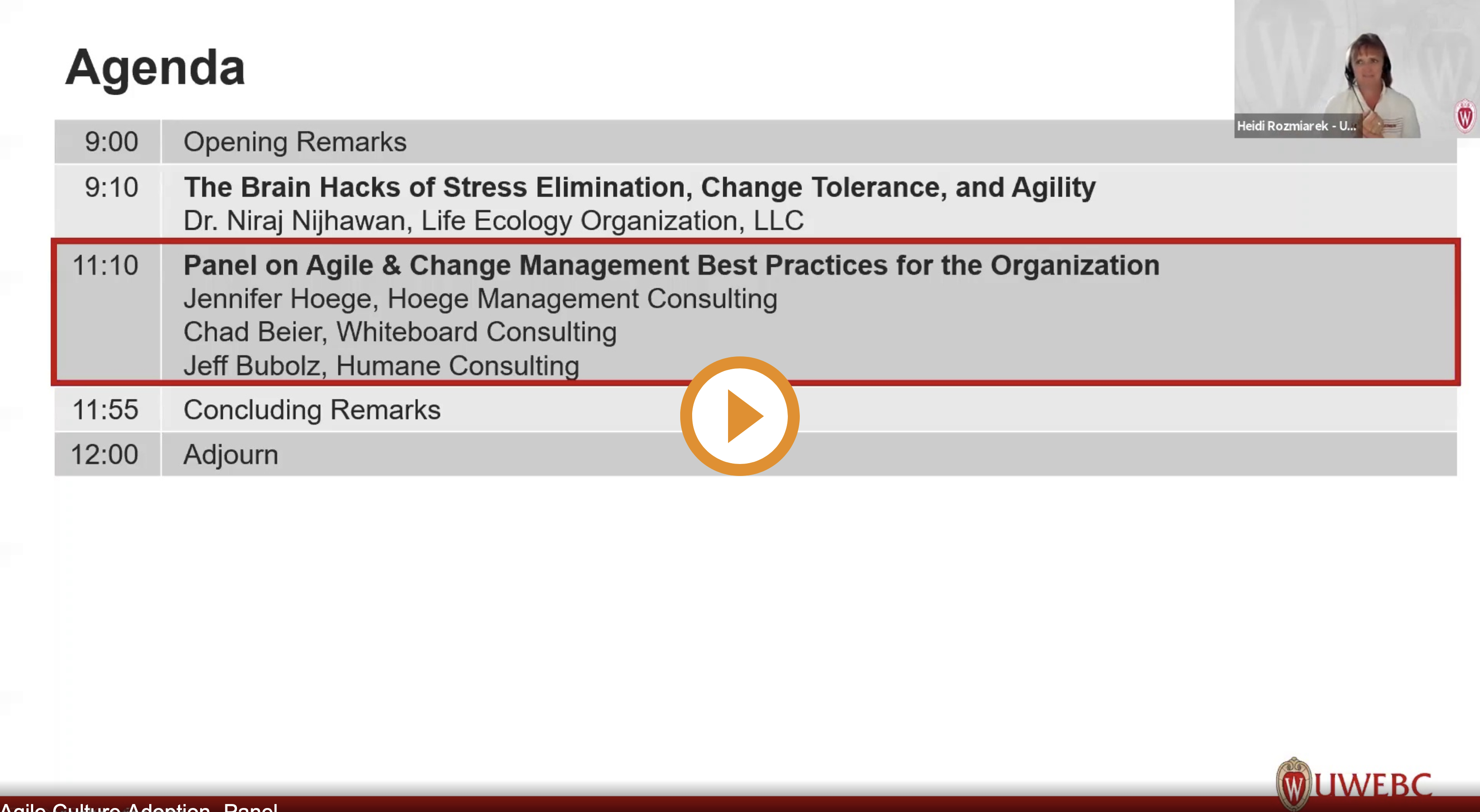 Panel on Agile & Change Management Best Practices for the Organization thumbnail